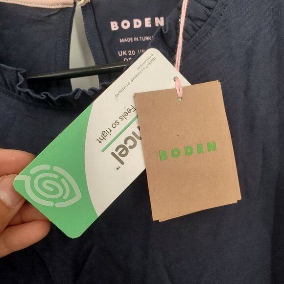 Boden Supersoft Frill Detail Top Women Size 16 / 18 NWT Long Sleeve Blouse Navy - Picture 7 of 15